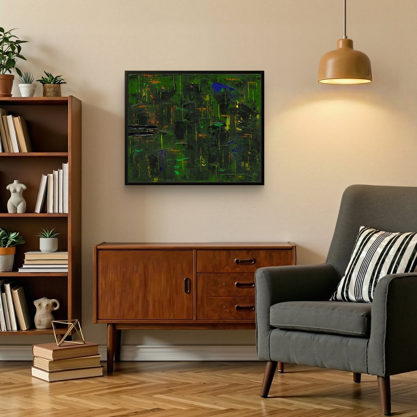 'Forest Rain 2' Original Abstract Painting by Áine Hayes