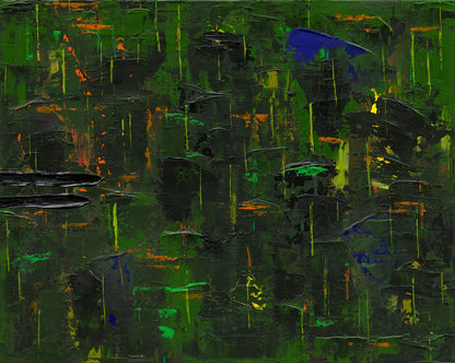 'Forest Rain 2' Original Abstract Painting by Áine Hayes